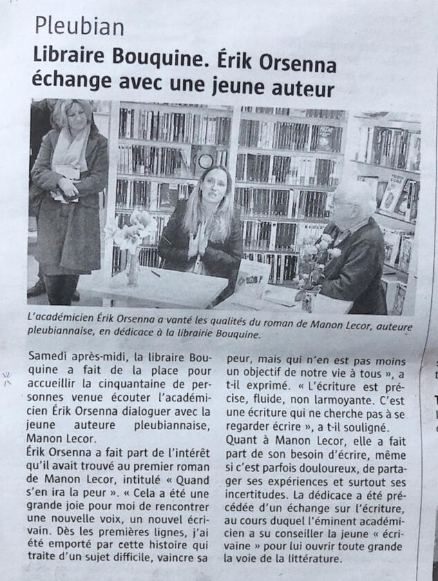 Article de presse Manon Lecor